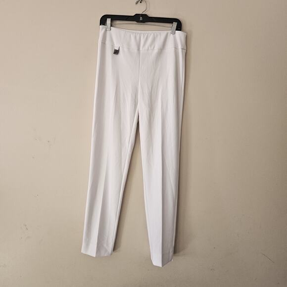 Joseph Ribkoff Elastic Waist Women's White Pants Size 10 NWT - Picture 1 of 12